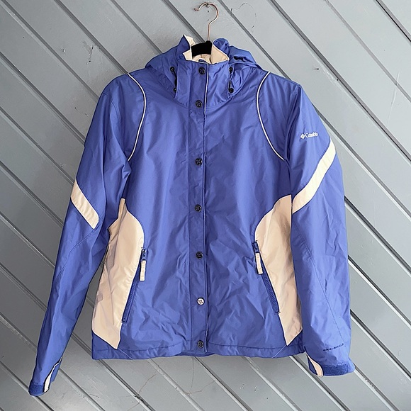 Columbia periwinkle medium weight hooded ski winter jacket - Picture 1 of 9